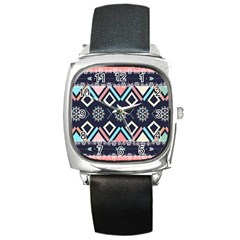 Gypsy-pattern Square Metal Watch by PollyParadise