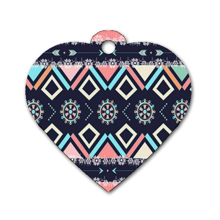 Gypsy-pattern Dog Tag Heart (One Side)