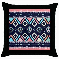 Gypsy-pattern Throw Pillow Case (black) by PollyParadise