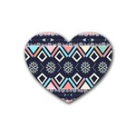 Gypsy-pattern Rubber Coaster (Heart)  Front