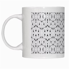 Modern Geometric Black And White Print Pattern White Mugs by dflcprintsclothing