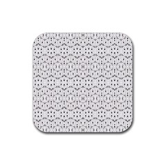 Modern Geometric Black And White Print Pattern Rubber Coaster (square)  by dflcprintsclothing