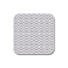 Modern Geometric Black And White Print Pattern Rubber Square Coaster (4 Pack)  by dflcprintsclothing