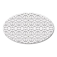 Modern Geometric Black And White Print Pattern Oval Magnet