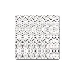 Modern Geometric Black And White Print Pattern Square Magnet by dflcprintsclothing