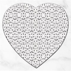 Modern Geometric Black And White Print Pattern Jigsaw Puzzle (heart) by dflcprintsclothing