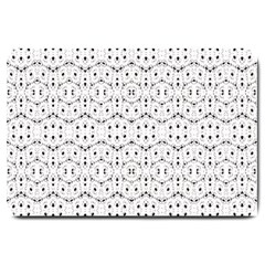 Modern Geometric Black And White Print Pattern Large Doormat  by dflcprintsclothing