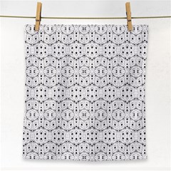 Modern Geometric Black And White Print Pattern Face Towel by dflcprintsclothing