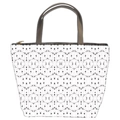 Modern Geometric Black And White Print Pattern Bucket Bag