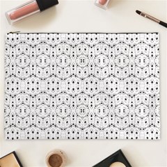 Modern Geometric Black And White Print Pattern Cosmetic Bag (xxl)