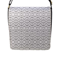 Modern Geometric Black And White Print Pattern Flap Closure Messenger Bag (l) by dflcprintsclothing