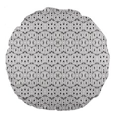 Modern Geometric Black And White Print Pattern Large 18  Premium Flano Round Cushions by dflcprintsclothing