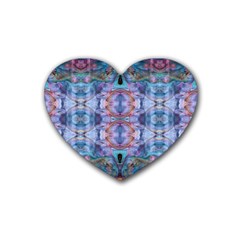 Pebbles Cropped Repeats Heart Coaster (4 Pack)  by kaleidomarblingart