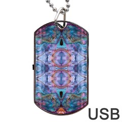 Pebbles Cropped Repeats Dog Tag Usb Flash (two Sides) by kaleidomarblingart