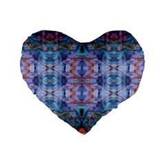 Pebbles Cropped Repeats Standard 16  Premium Flano Heart Shape Cushions by kaleidomarblingart