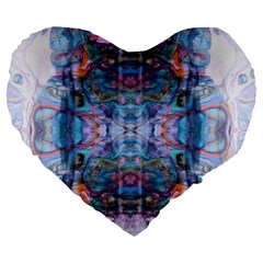 Marbled Pebbles Large 19  Premium Heart Shape Cushions