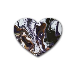 Fluid Patterns Heart Coaster (4 Pack)  by kaleidomarblingart