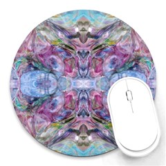 Marbled Pebbles Round Mousepads by kaleidomarblingart