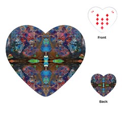 Abstract Marbling Painting Repeats Playing Cards Single Design (heart)