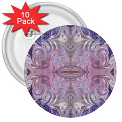 Amethyst Swirls Repeats 3  Buttons (10 Pack)  by kaleidomarblingart