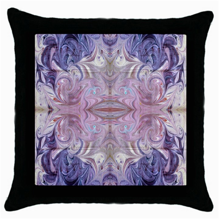 Amethyst Swirls Repeats Throw Pillow Case (Black)