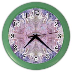 Amethyst Swirls Repeats Color Wall Clock by kaleidomarblingart