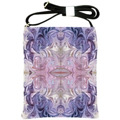 Amethyst Swirls Repeats Shoulder Sling Bag by kaleidomarblingart