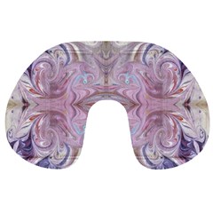 Amethyst Swirls Repeats Travel Neck Pillow by kaleidomarblingart