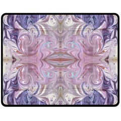 Amethyst Swirls Repeats Double Sided Fleece Blanket (medium)  by kaleidomarblingart