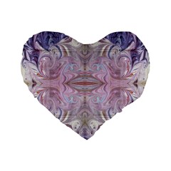 Amethyst Swirls Repeats Standard 16  Premium Flano Heart Shape Cushions by kaleidomarblingart