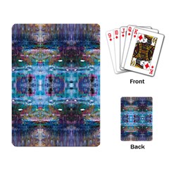 Blue On Turquoise Marbling Playing Cards Single Design (rectangle)