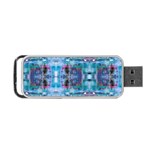 Blue on turquoise marbling Portable USB Flash (One Side) Front