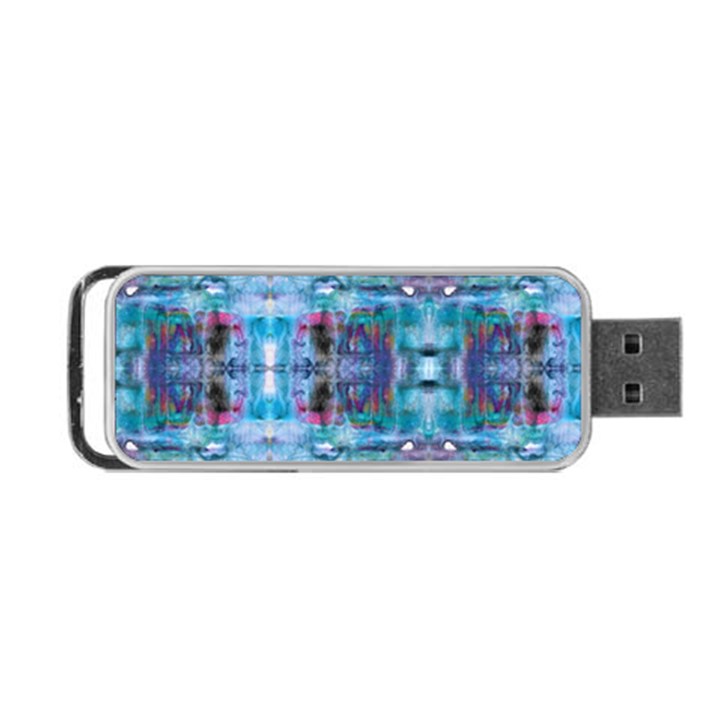 Blue on turquoise marbling Portable USB Flash (One Side)