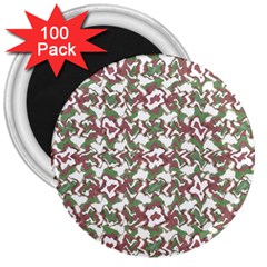 Multicolored Texture Print Pattern 3  Magnets (100 Pack)