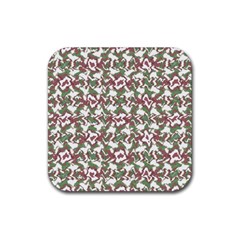 Multicolored Texture Print Pattern Rubber Coaster (square)  by dflcprintsclothing