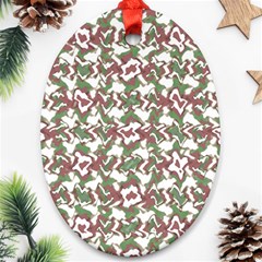 Multicolored Texture Print Pattern Oval Ornament (two Sides)