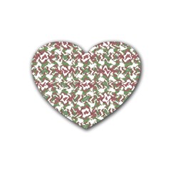 Multicolored Texture Print Pattern Heart Coaster (4 Pack)  by dflcprintsclothing