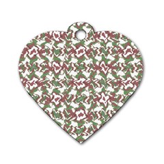 Multicolored Texture Print Pattern Dog Tag Heart (one Side)