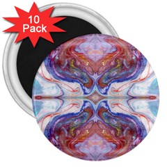 Abstract Marbling Repeats 3  Magnets (10 Pack)  by kaleidomarblingart