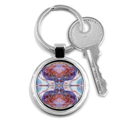 Abstract Marbling Repeats Key Chain (round) by kaleidomarblingart