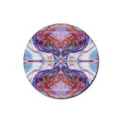 Abstract Marbling Repeats Rubber Coaster (round)  by kaleidomarblingart