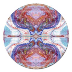 Abstract Marbling Repeats Magnet 5  (round) by kaleidomarblingart