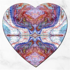 Abstract Marbling Repeats Jigsaw Puzzle (heart) by kaleidomarblingart