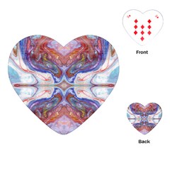 Abstract Marbling Repeats Playing Cards Single Design (heart)