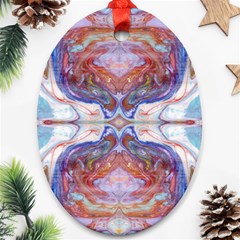 Abstract Marbling Repeats Oval Ornament (two Sides)