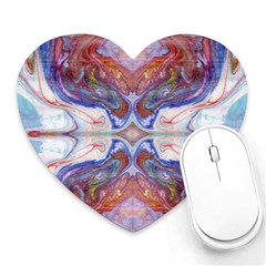 Abstract Marbling Repeats Heart Mousepads by kaleidomarblingart