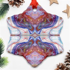 Abstract Marbling Repeats Ornament (snowflake)