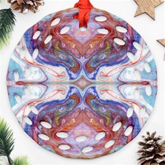 Abstract Marbling Repeats Round Filigree Ornament (two Sides)