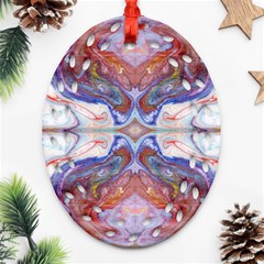 Abstract Marbling Repeats Oval Filigree Ornament (two Sides)