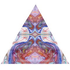 Abstract Marbling Repeats Wooden Puzzle Triangle by kaleidomarblingart